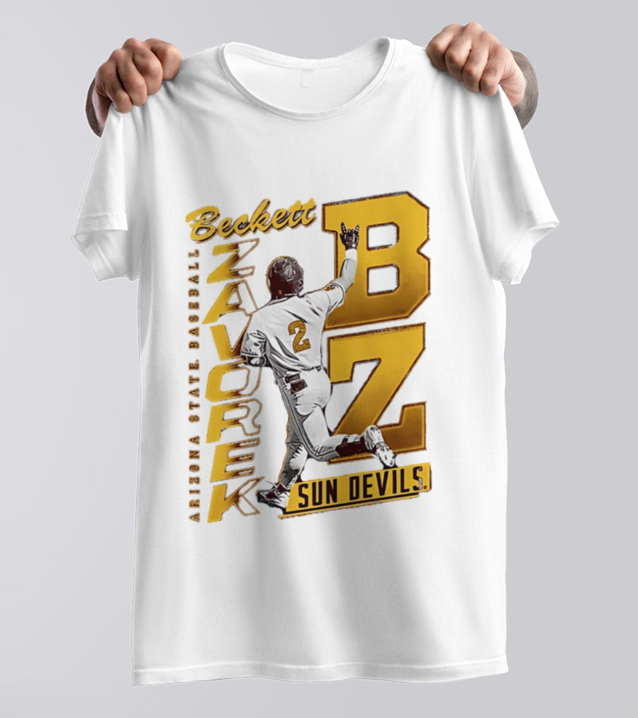 Beckett Zavorke Arizona State Baseball Sun Devils BZ Number 2 T-Shirt
