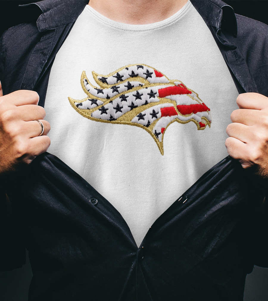 Broncos America 250th Stars And Stripes Embroidered Patch T-Shirt