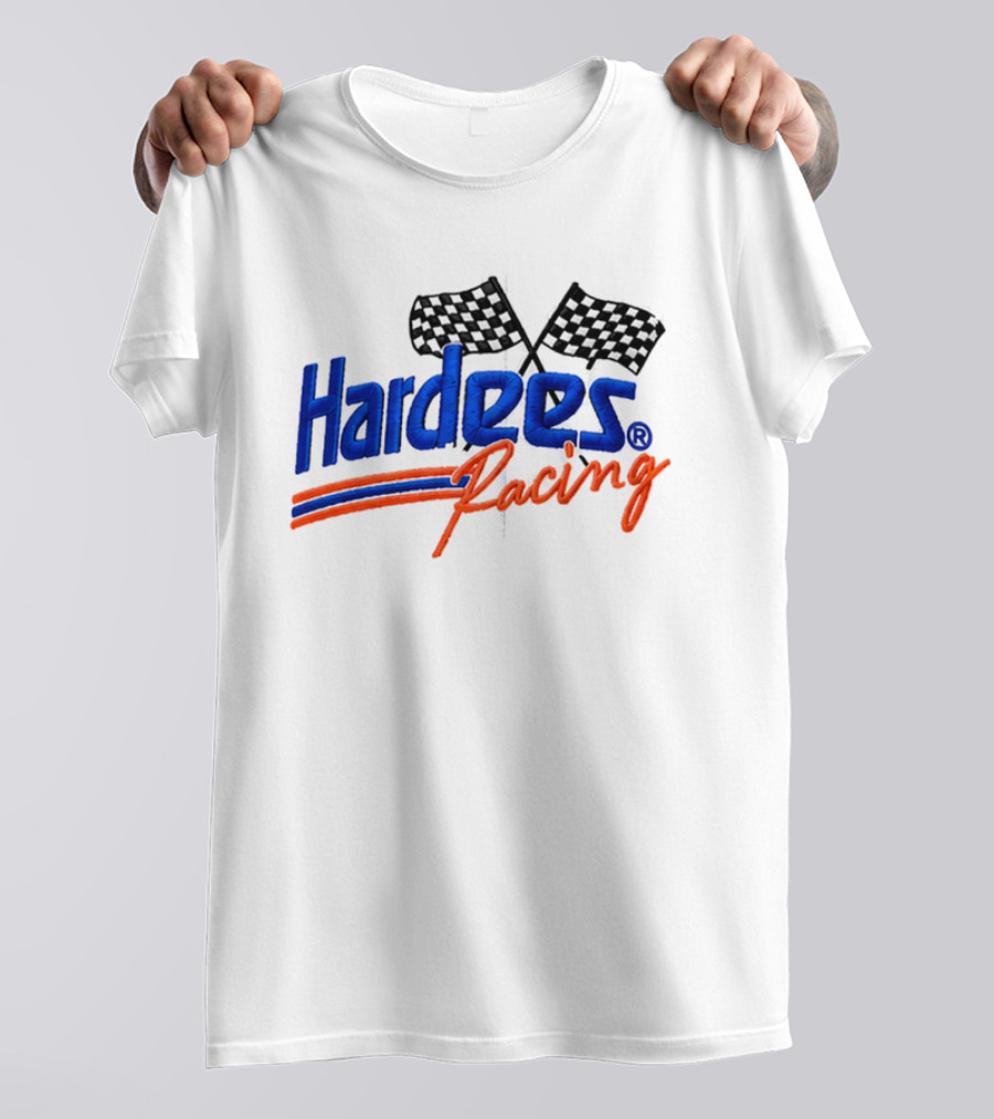 Bubba Wallace Hardee's Racing Hat Checkered Flags T-Shirt