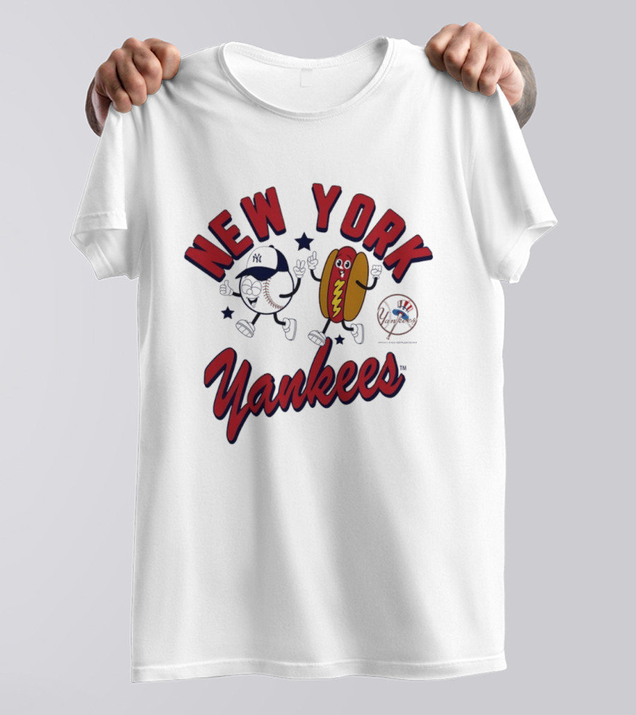 New York Yankees Baseball Hot Dog Snack Mascots Fun T-Shirt