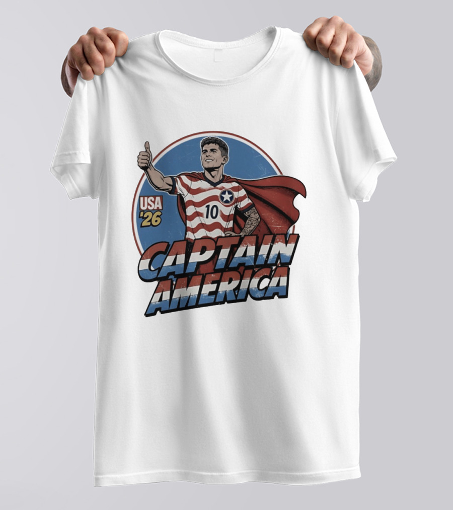 USA '26 Christian Pulisic Captain America Thumbs Up T-Shirt