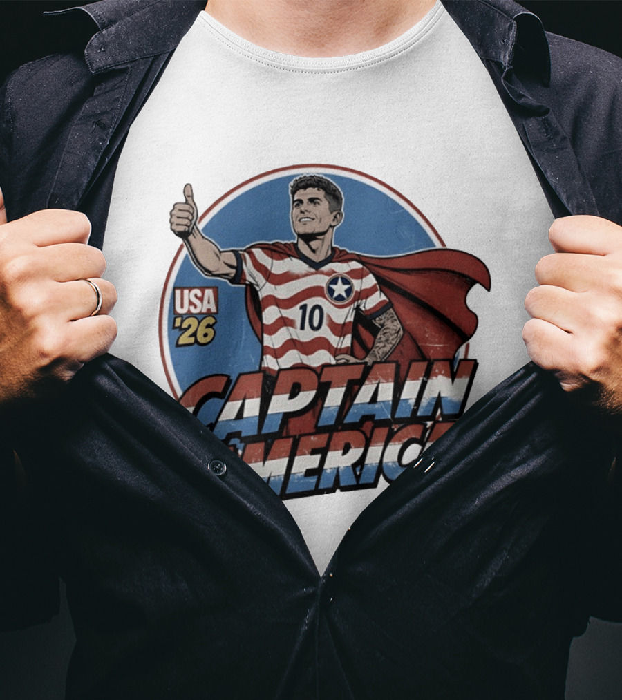 USA '26 Christian Pulisic Captain America Thumbs Up T-Shirt