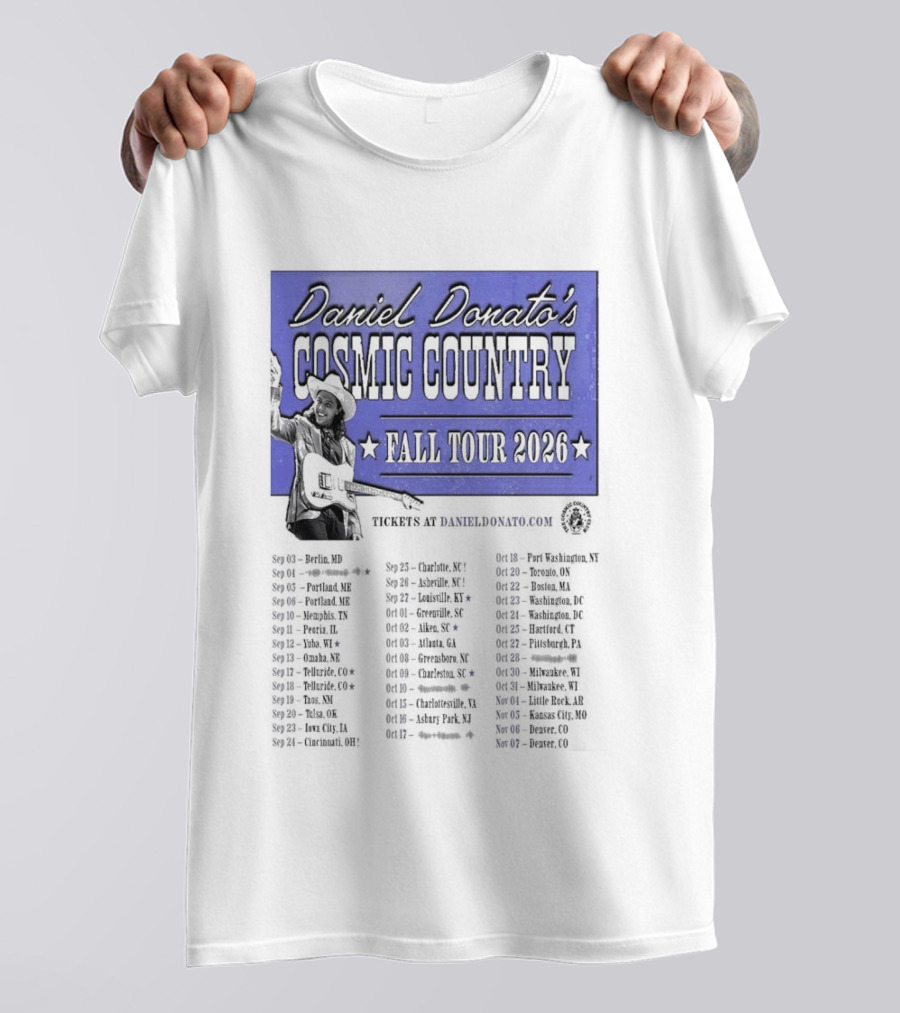 Daniel Donato Cosmic Country Fall Tour 2026 With Tour Dates T-Shirt