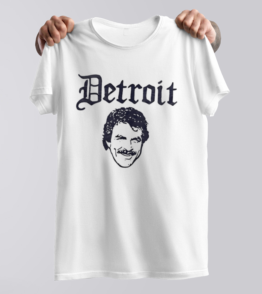 Detroit Tom Selleck Mustache T-Shirt