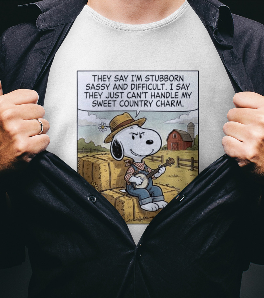 Snoopy Peanuts I'm Stubborn Sassy And Difficult Can't Handle Sweet Country Charm T-Shirt