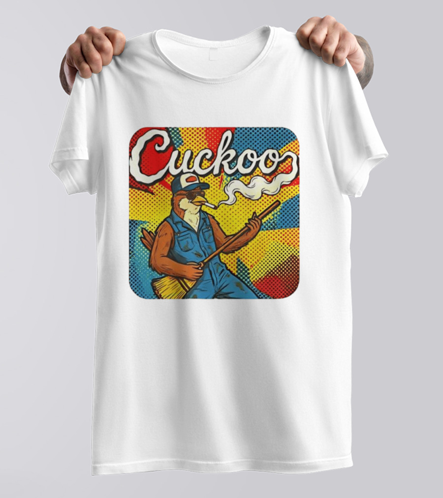 Cuckoo Smoking Bird In Sunglasses Retro Pop T-Shirt