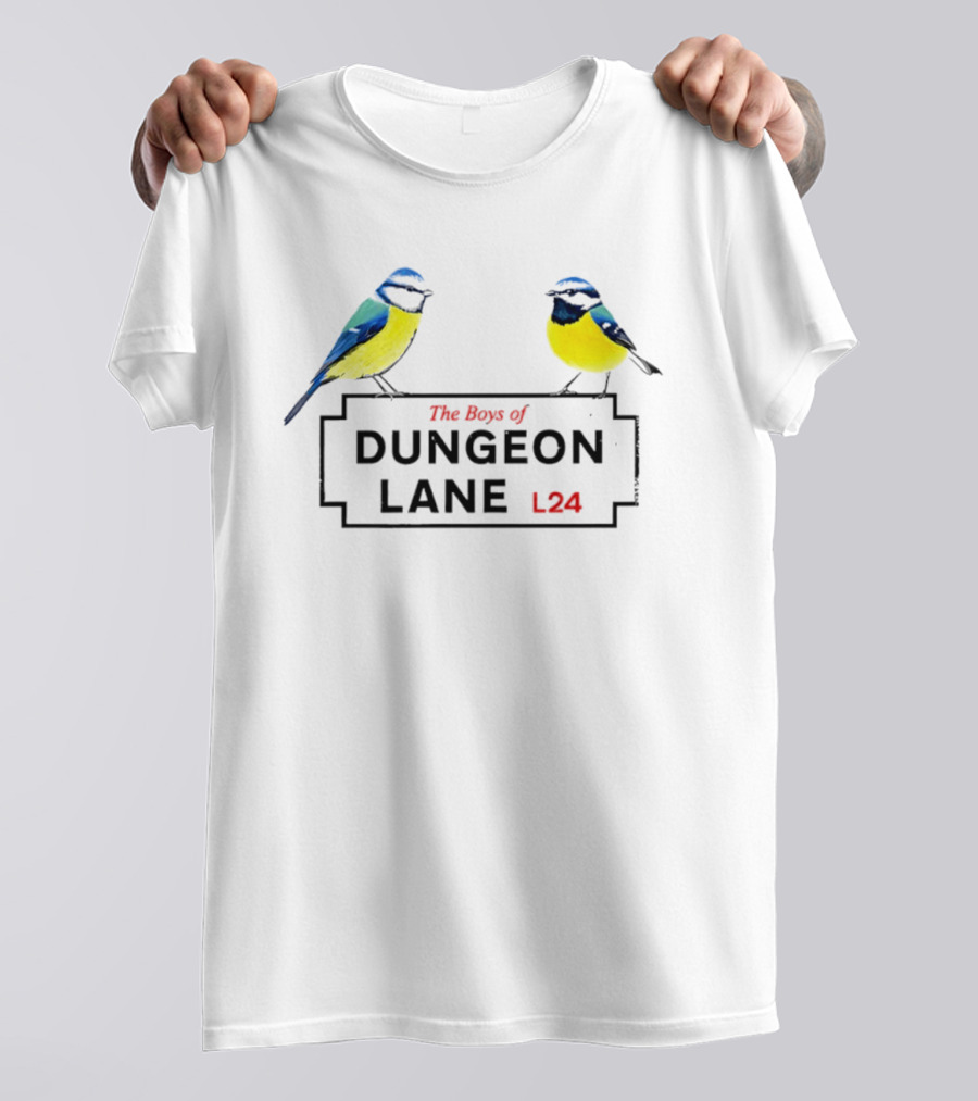 The Boys Of Dungeon Lane L24 Two Blue And Yellow Birds T-Shirt