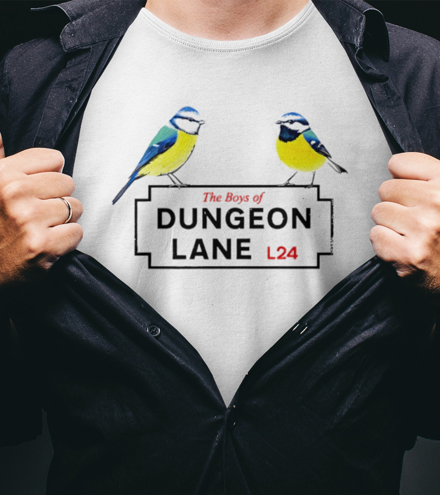 The Boys Of Dungeon Lane L24 Two Blue And Yellow Birds T-Shirt