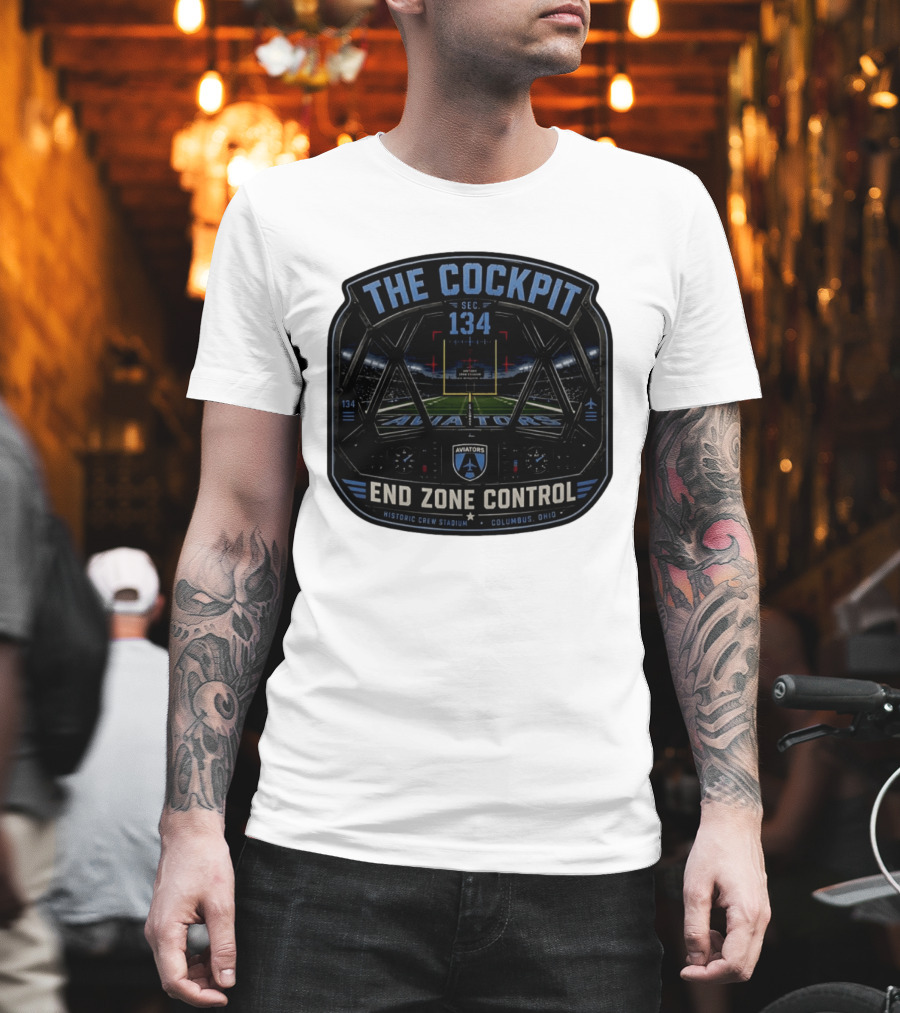 The Cockpit Sec 134 Aviators End Zone Control Historic Crew Stadium Columbus Ohio T-Shirt
