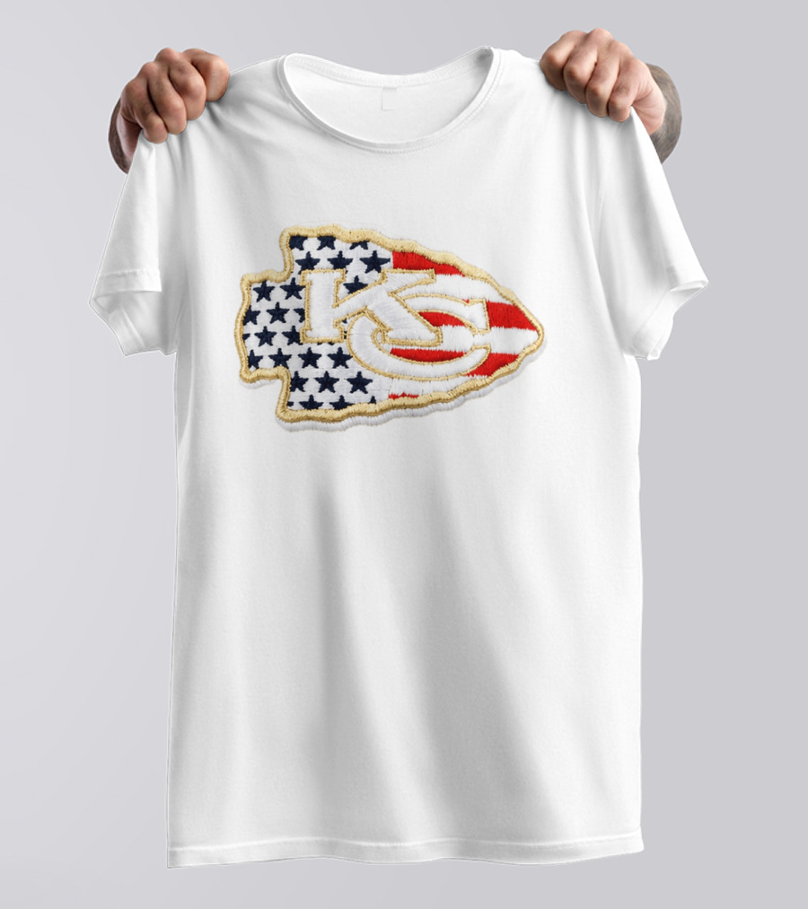 USA 250 Chiefs Stars And Stripes KC Patch T-Shirt