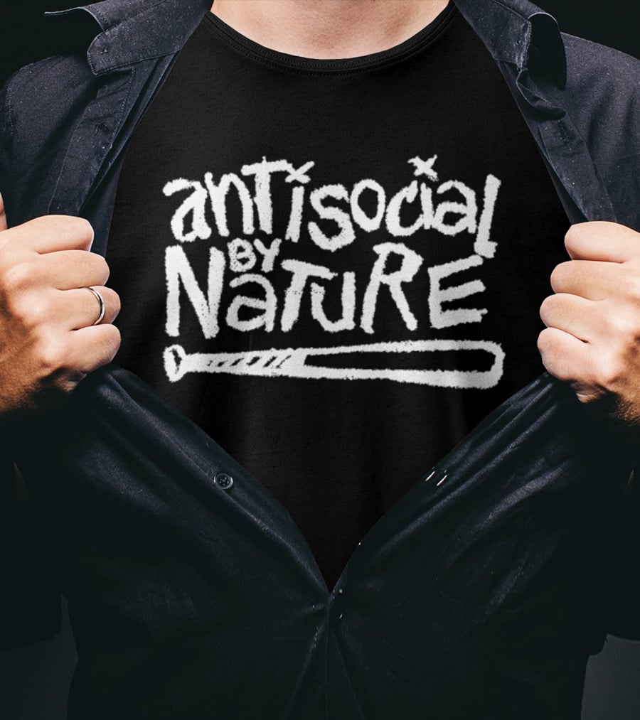 Antisocial By Nature Baseball Bat T-Shirt