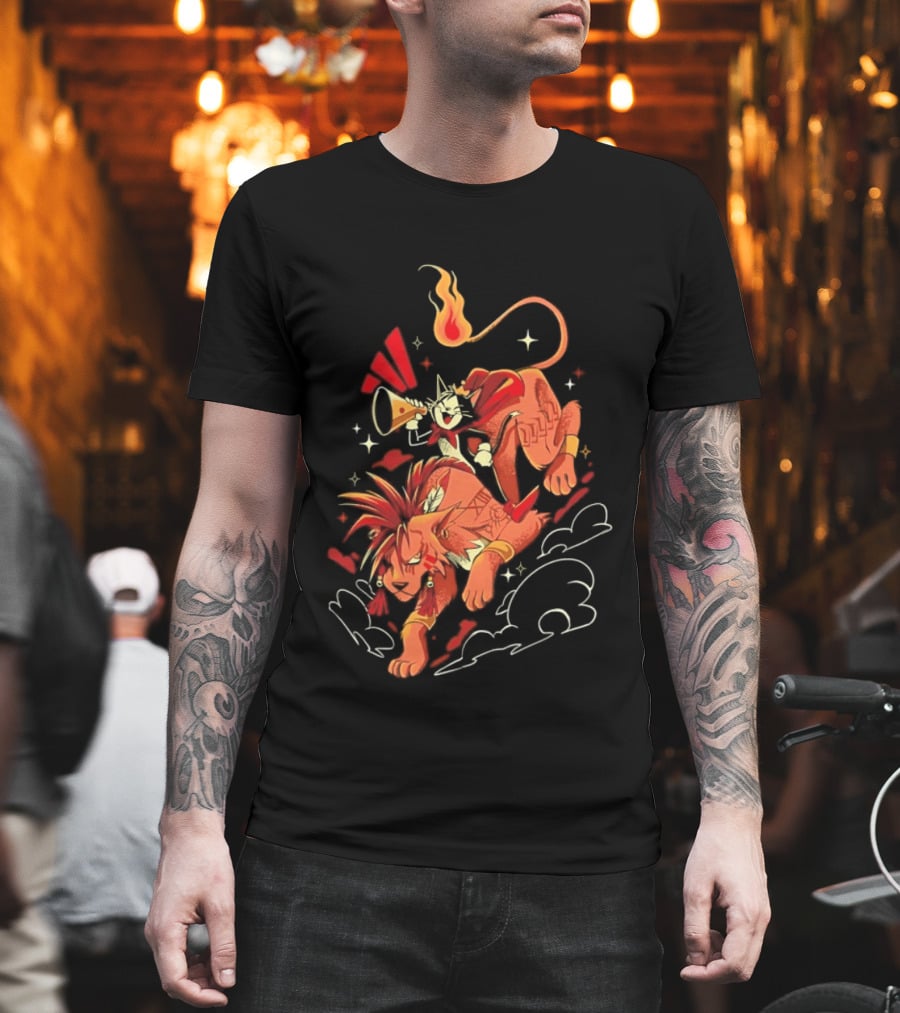 Cait Sith Red XIII Fantasy Adventure Duo Red Rider T-Shirt