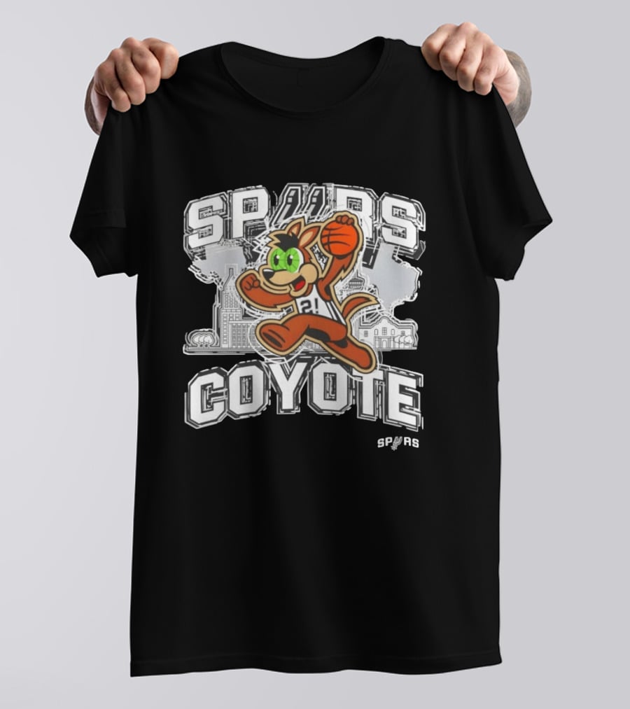 Spurs Coyote Basketball San Antonio City Skyline T-Shirt