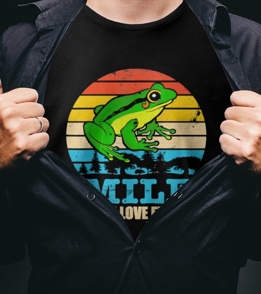 Frog MILF Man I Love Frogs Retro Sunset T-Shirt