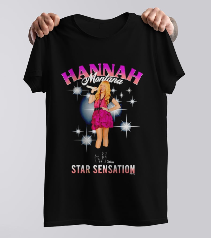 Hannah Montana Star Sensation Pink Glam Microphone Pop T-Shirt