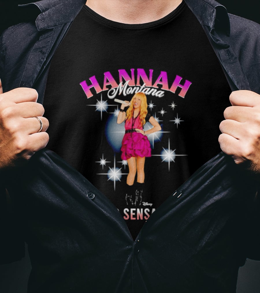 Hannah Montana Star Sensation Pink Glam Microphone Pop T-Shirt