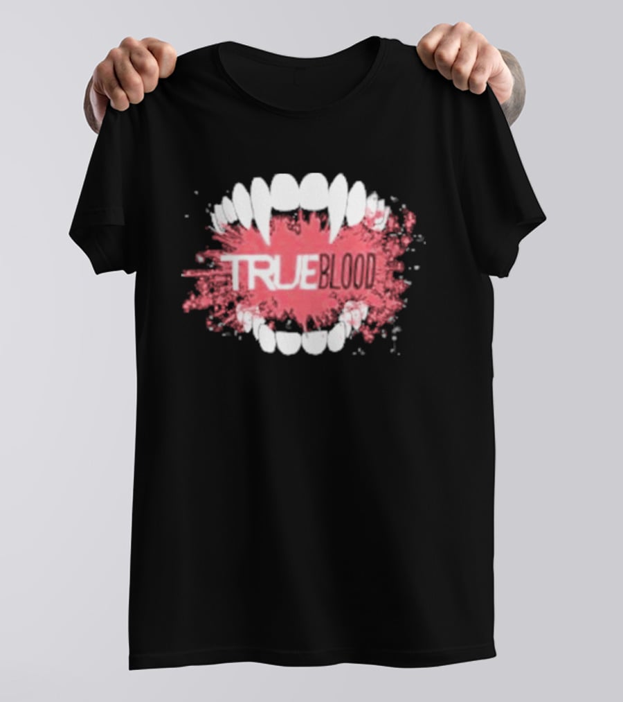 True Blood Vampire Fangs Bite Splatter T-Shirt