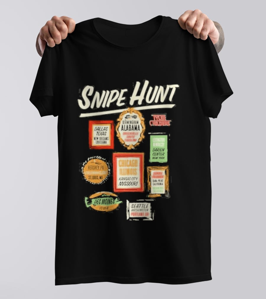 Snipe Hunt Tyler Childers Frames 2026 Tour Chicago Illinois Cincinnati Ohio Portland Maine T-Shirt