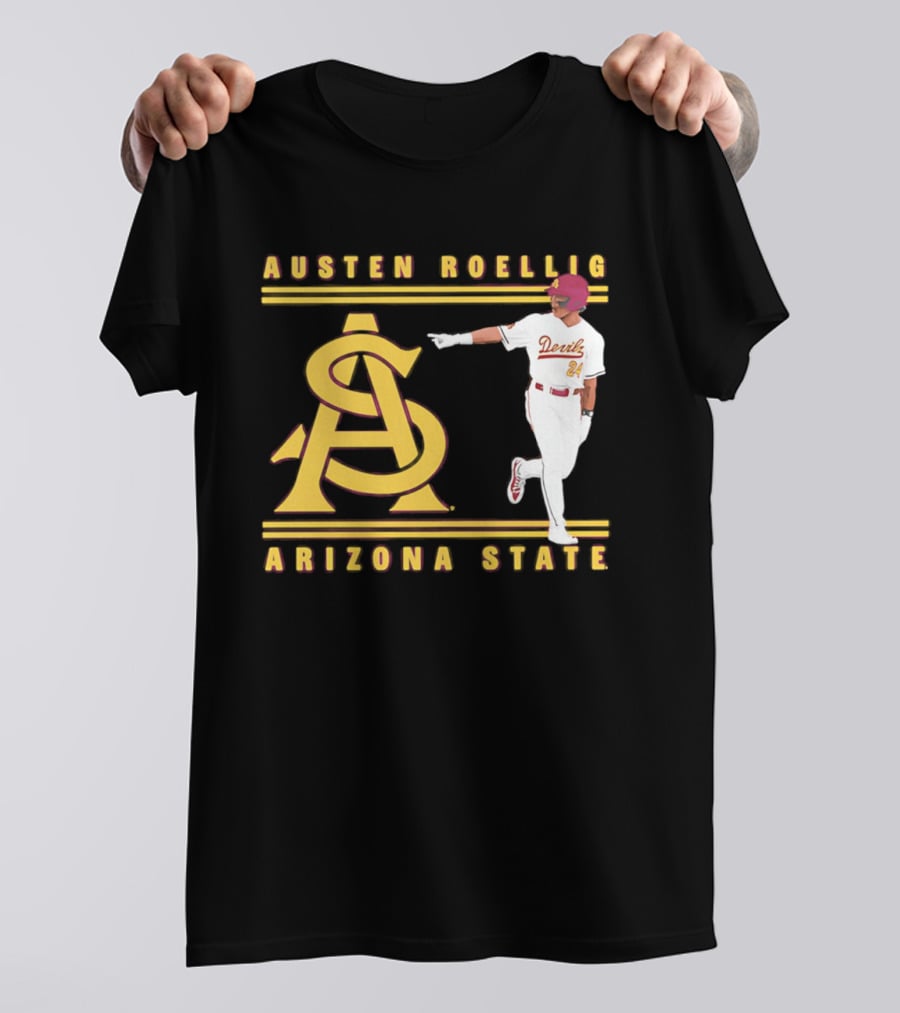 Austen Roellig Arizona State Devils Baseball NCAA Illustrated ASU T-Shirt
