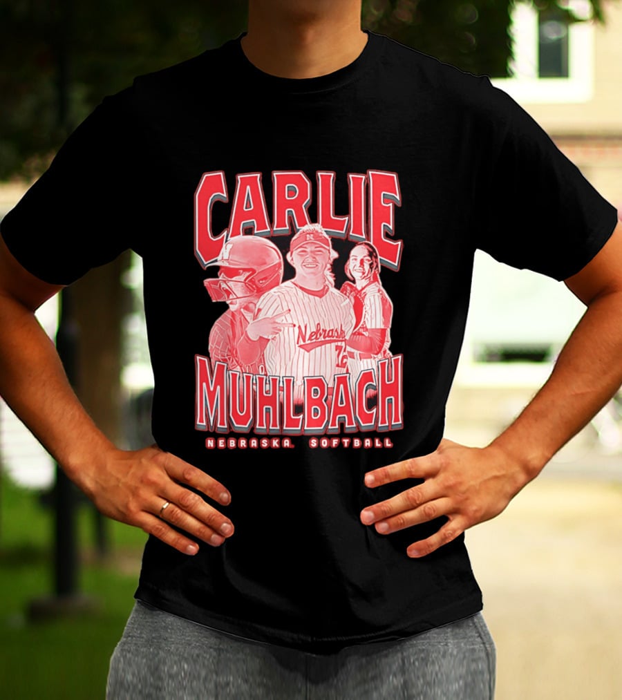 Carlie Muhlbach Nebraska Softball Vintage 90s T-Shirt