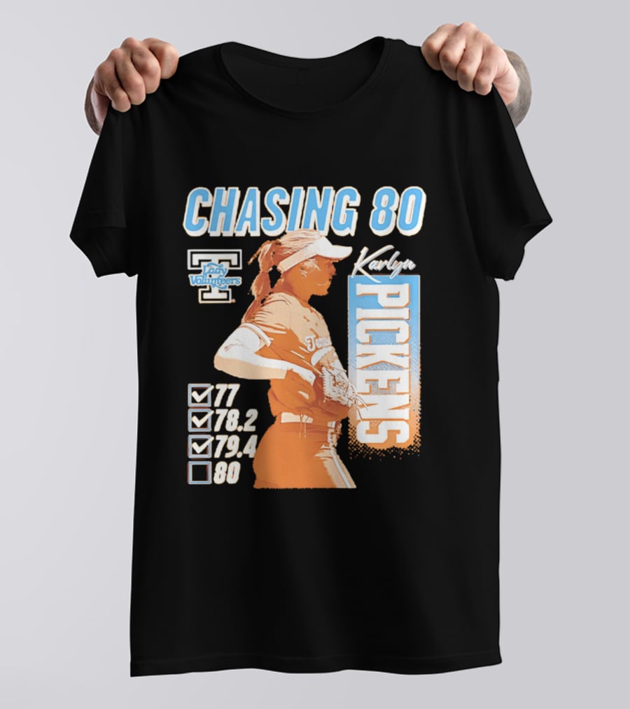 Karlyn Pickens Tennessee Lady Volunteers Softball Chasing 80 T-Shirt
