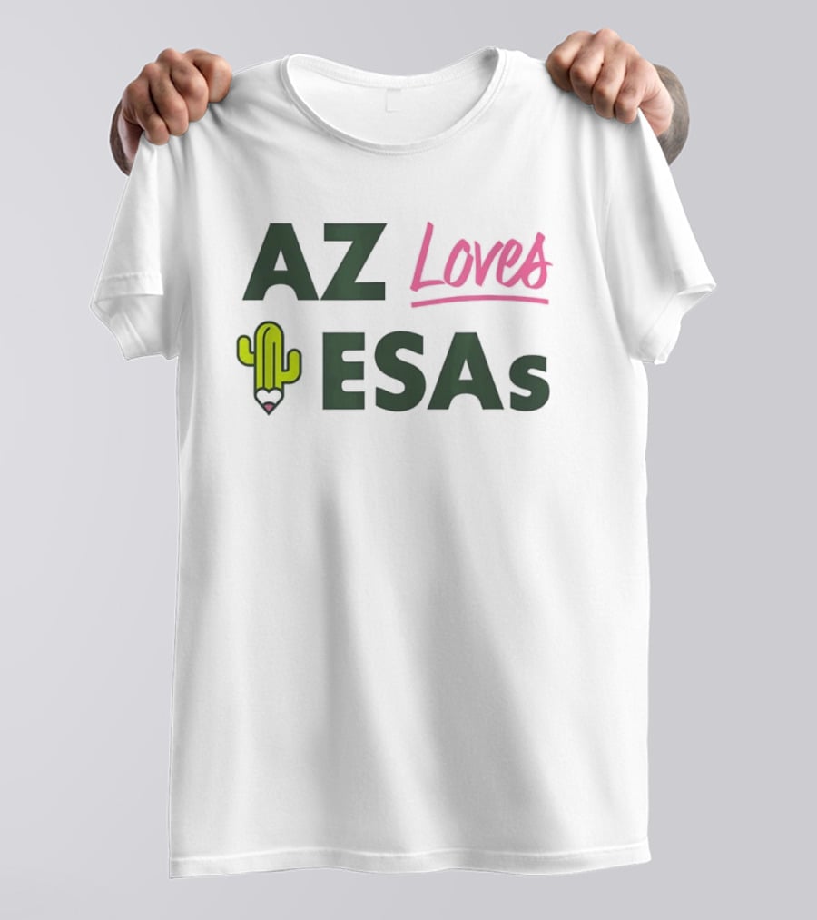 AZ Loves Education Savings Accounts Cactus Pencil Arizona Teacher ESAs T-Shirt