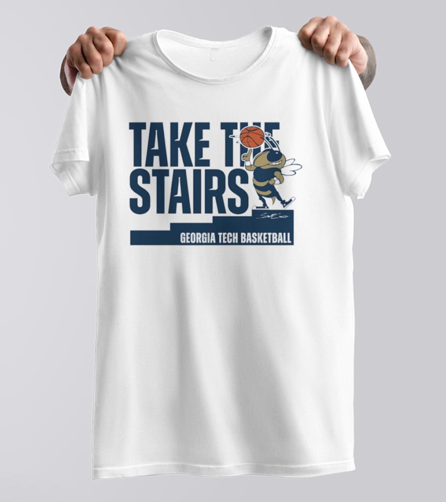 Georgia Tech Basketball Take The Stairs Buzz Basketball T-Shirt