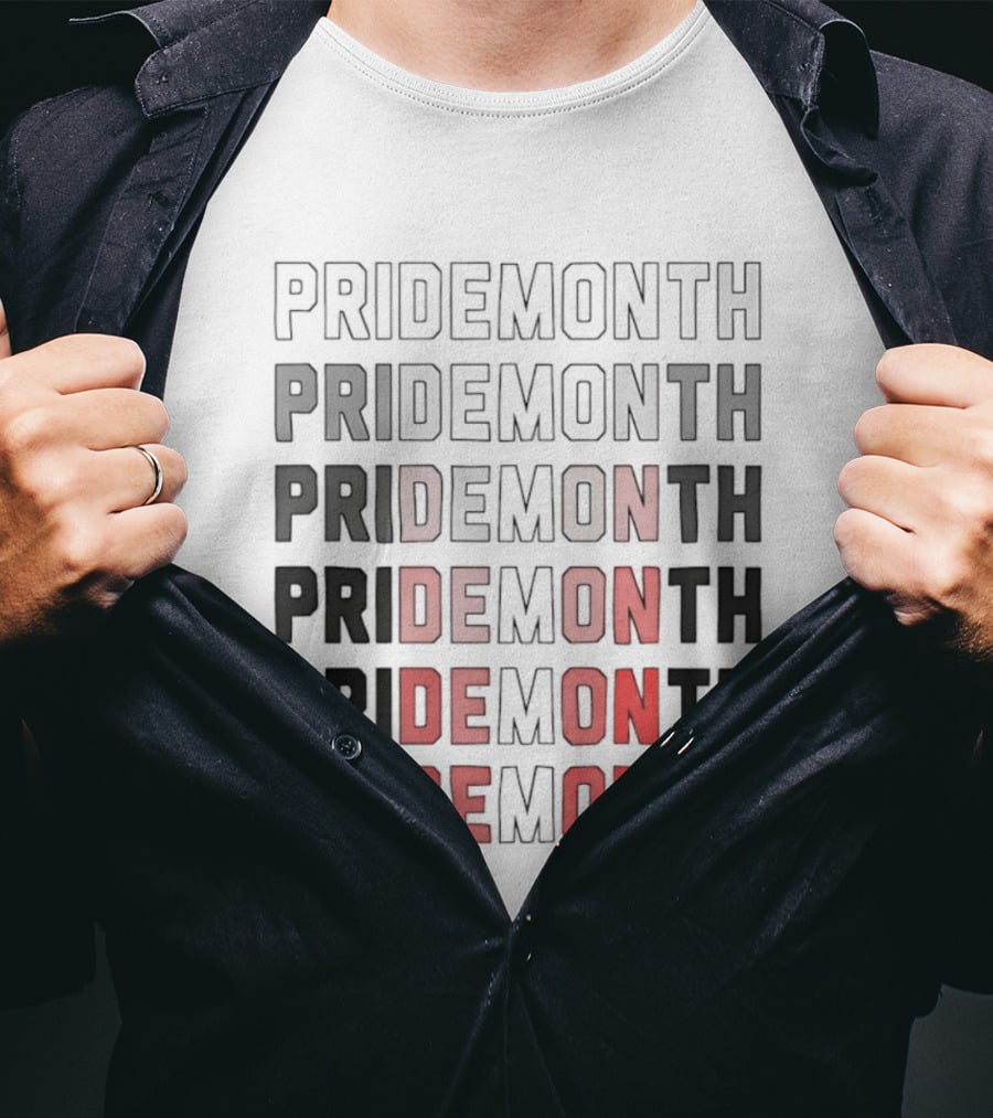 Pride Month Lesbian Flag Gradient Minimalist Rainbow DE Month T-Shirt