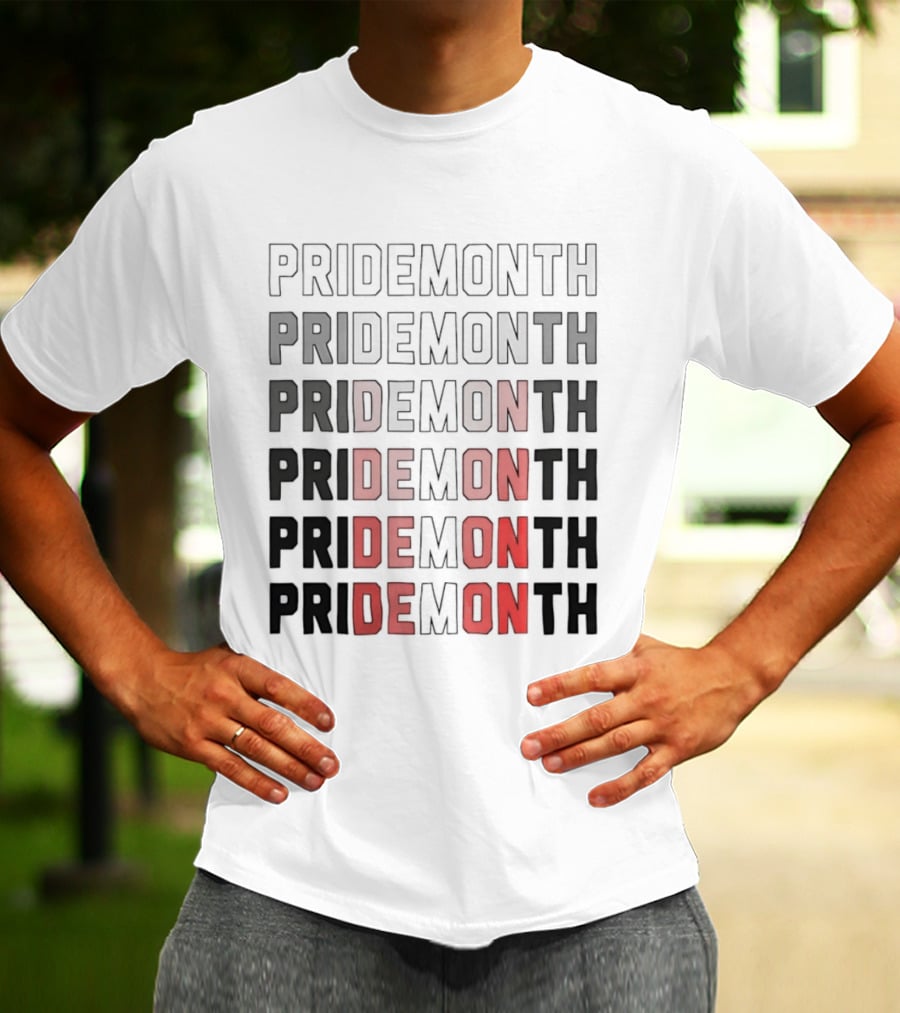 Pride Month Lesbian Flag Gradient Minimalist Rainbow DE Month T-Shirt