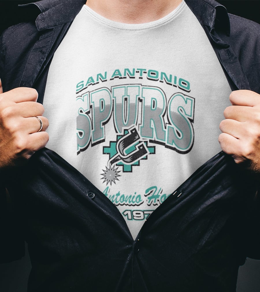 San Antonio Spurs San Antonio Hoops Est 1973 Hardwood Classics NBA Basketball T-Shirt