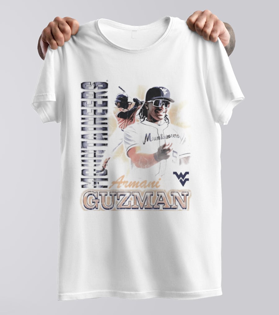 Armani Guzman West Virginia Mountaineers Baseball Player T-Shirt