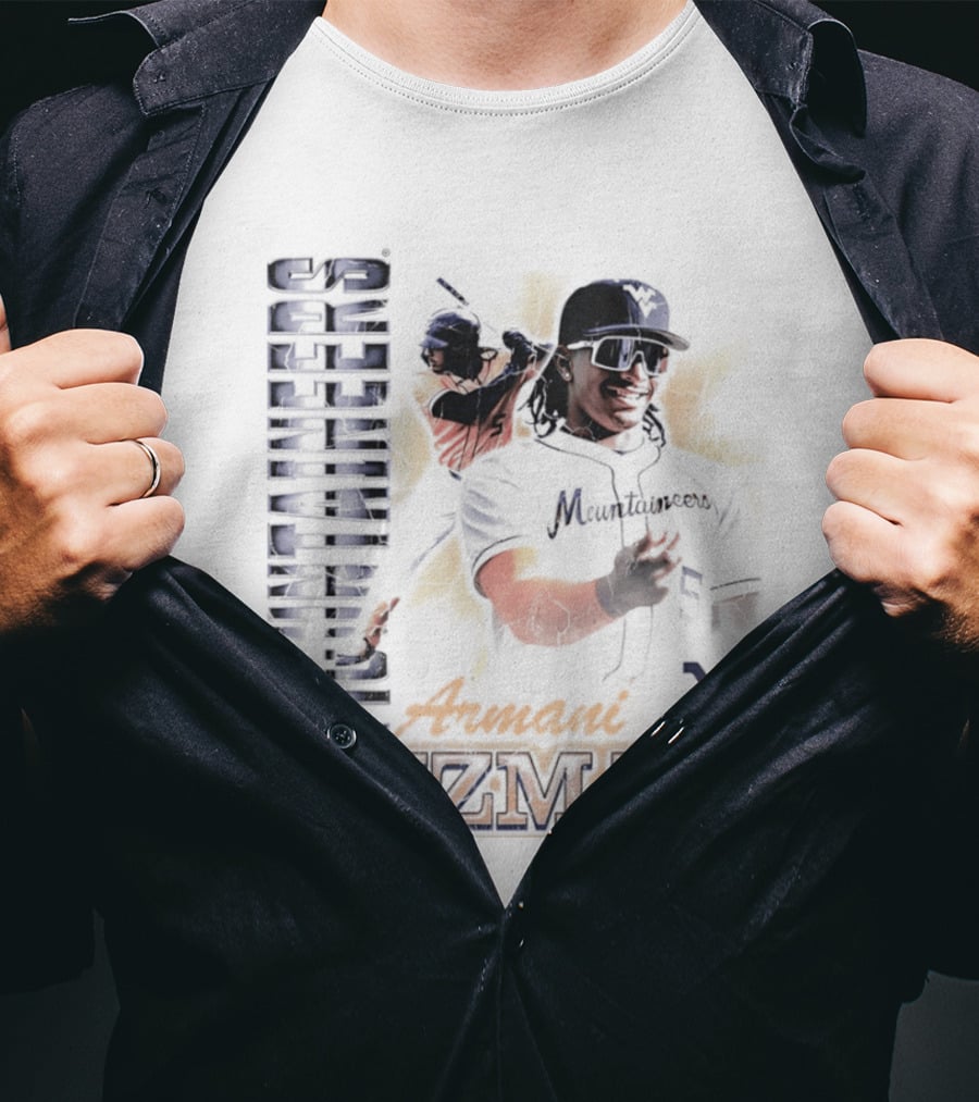 Armani Guzman West Virginia Mountaineers Baseball Player T-Shirt