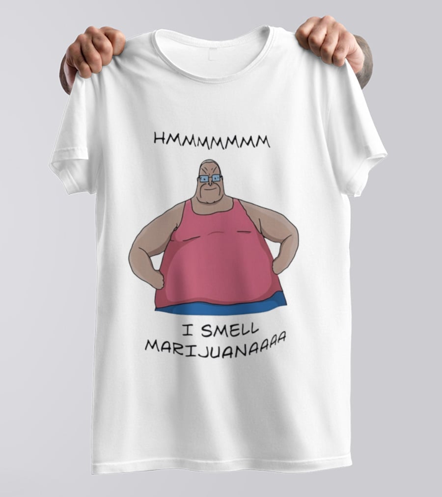 HMMMMMMM I Smell Marijuana Meme Character In Pink T-Shirt