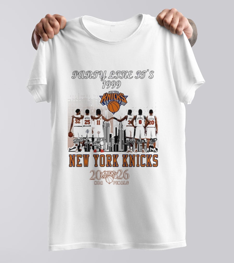 Party Like It's 1999 New York Knicks 2026 NBA Finals Skyline T-Shirt