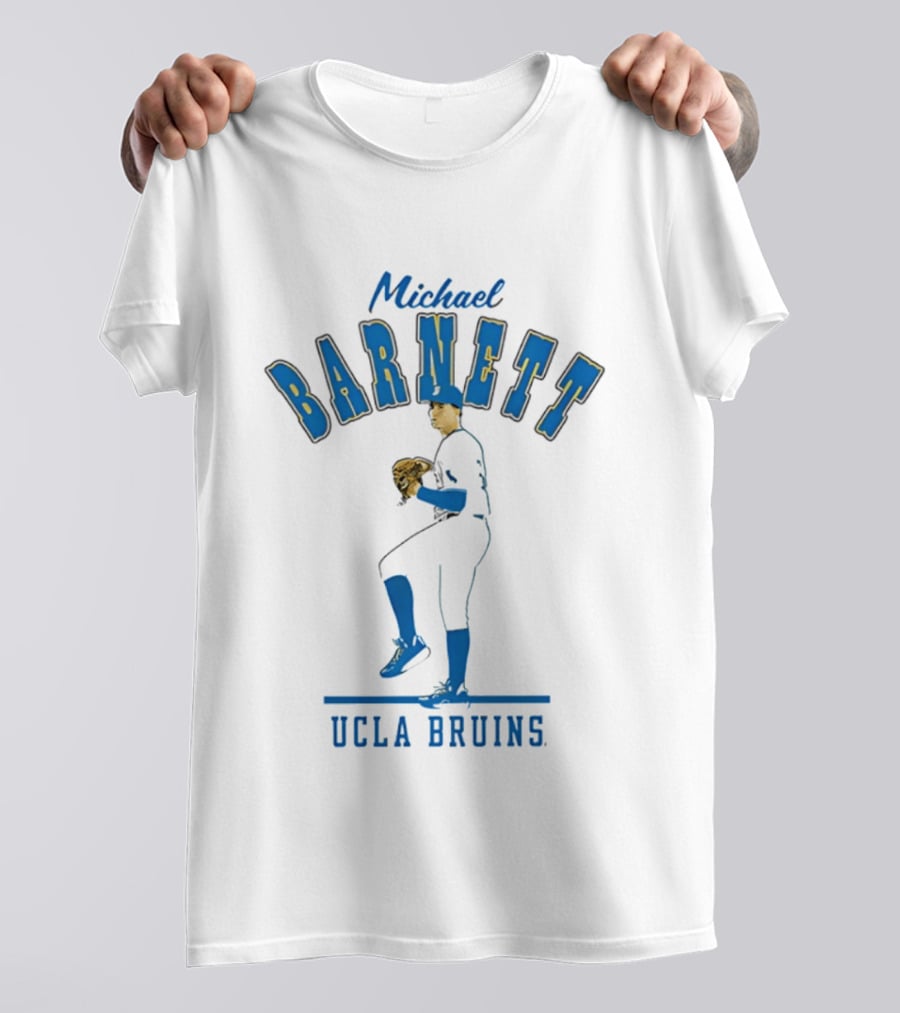 Michael Barnett UCLA Bruins Baseball Pitching T-Shirt