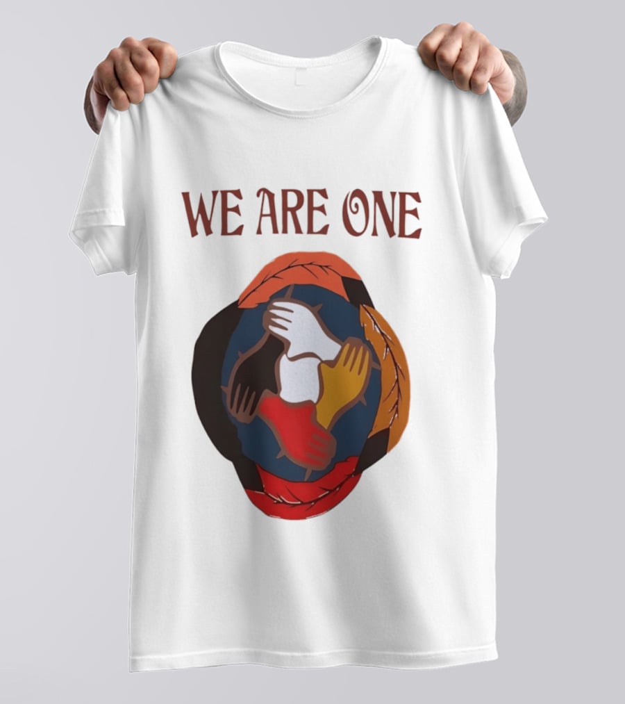 We Are One Unity Hands Feathers Orange Culture Heritage Collective T-Shirt