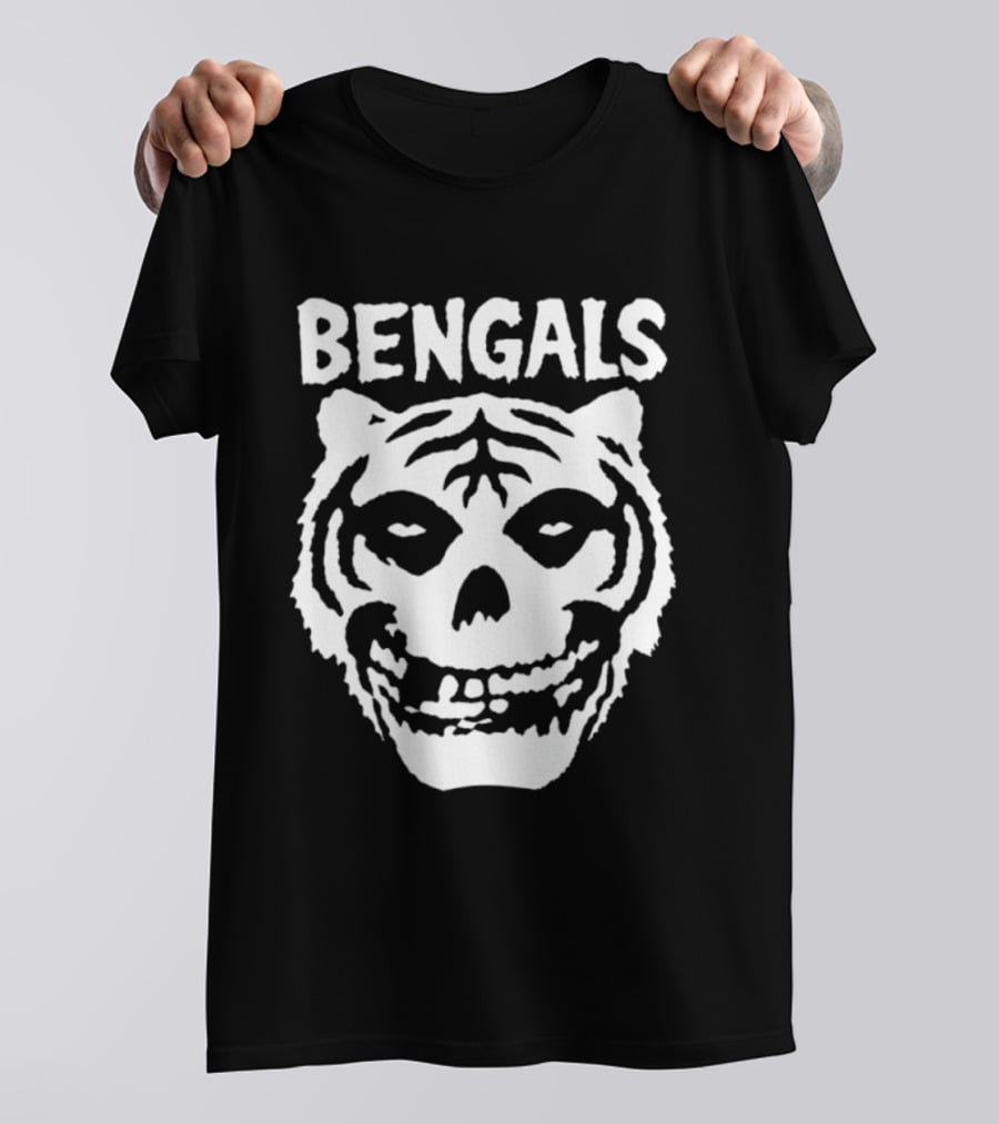 Bengals Skull Tiger Face Fusion T-Shirt