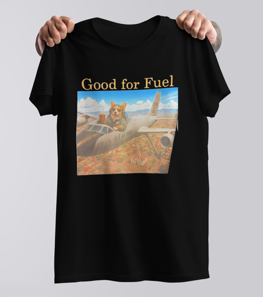 Corgi Pilot In U.S. Air Force Cockpit Good For Fuel T-Shirt