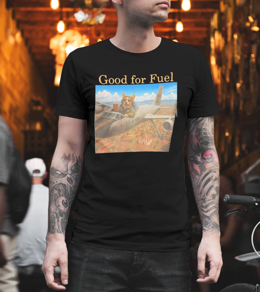 Corgi Pilot In U.S. Air Force Cockpit Good For Fuel T-Shirt