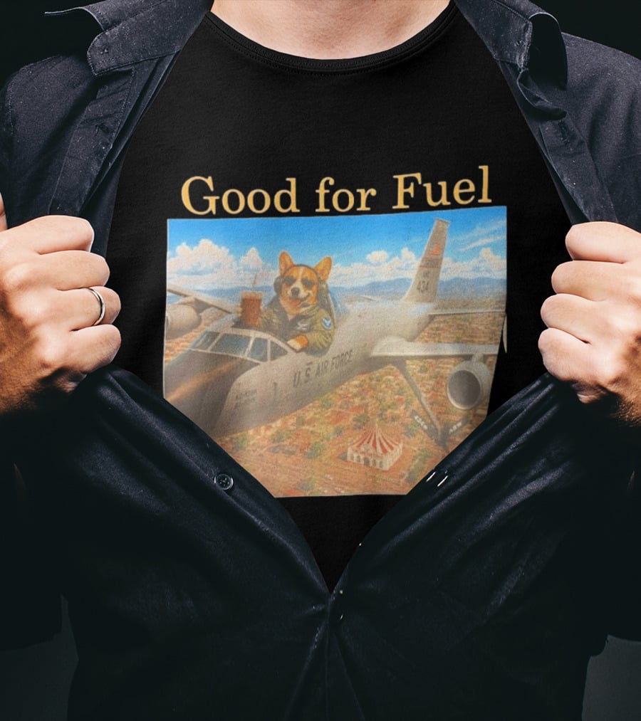 Corgi Pilot In U.S. Air Force Cockpit Good For Fuel T-Shirt
