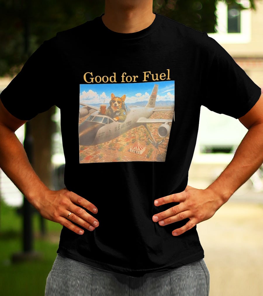 Corgi Pilot In U.S. Air Force Cockpit Good For Fuel T-Shirt