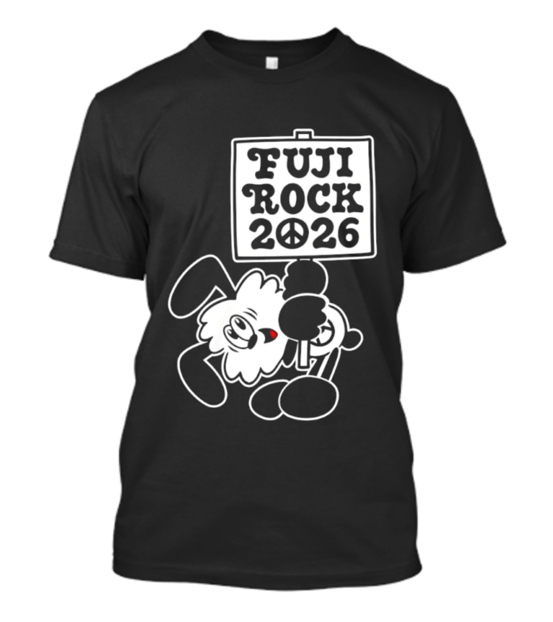 Fuji Rock 2026 Peace Sign Cartoon T-Shirt