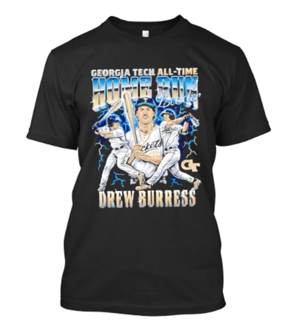 Georgia Tech All Time Home Run Drew Burress GT Baseball Players T-Shirt