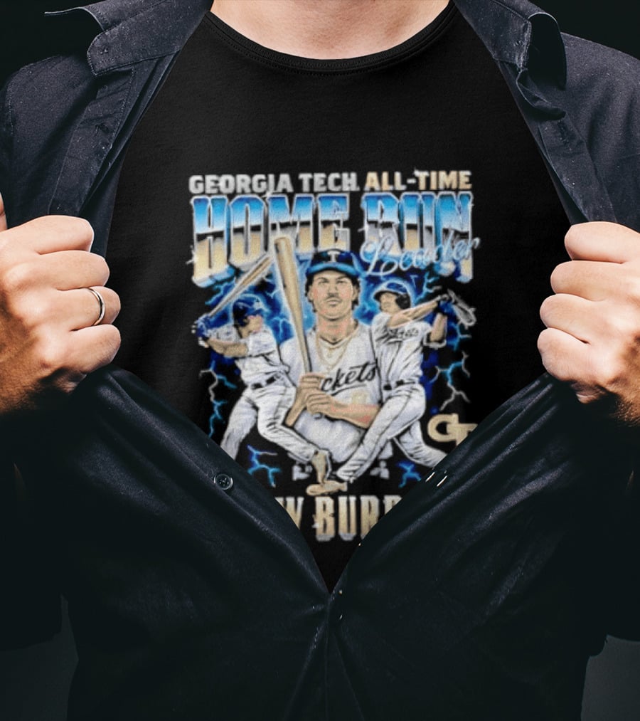 Georgia Tech All Time Home Run Drew Burress GT Baseball Players T-Shirt