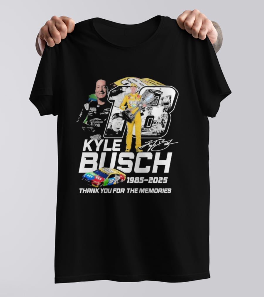 Kyle Busch Racing 1985 2025 Thank You For The Memories 18 Car NASCAR T-Shirt
