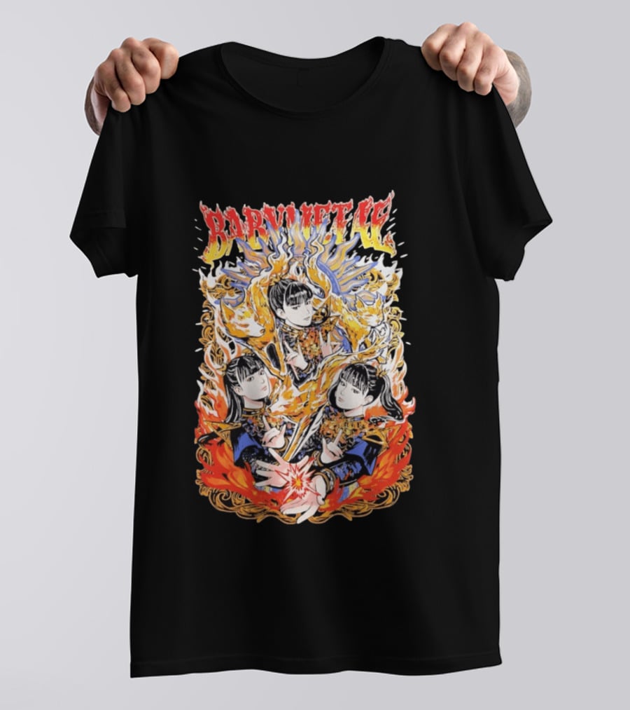 Babymetal Fox God Trio Flames Heavy Metal T-Shirt