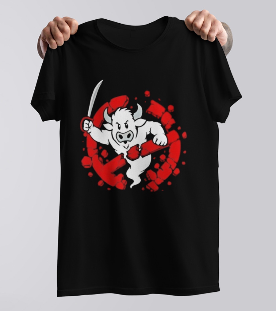 Buffalo Ghostbusters Crossed Out Ghost Red Circle T-Shirt