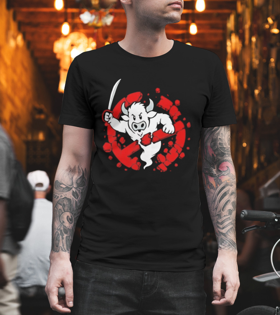 Buffalo Ghostbusters Crossed Out Ghost Red Circle T-Shirt