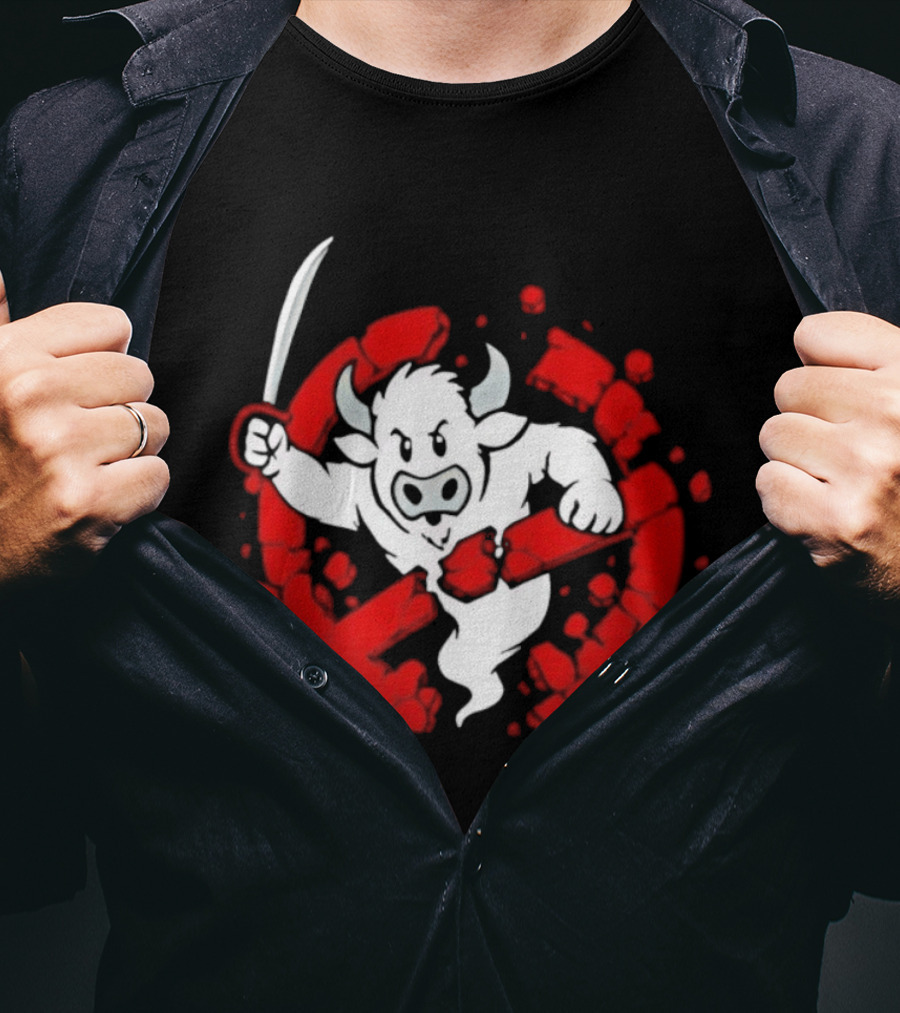 Buffalo Ghostbusters Crossed Out Ghost Red Circle T-Shirt