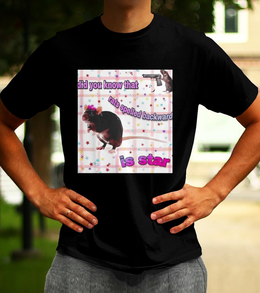 Did You Know That Rats Spelled Backward Is Star Rat With Gun And Stars T-Shirt